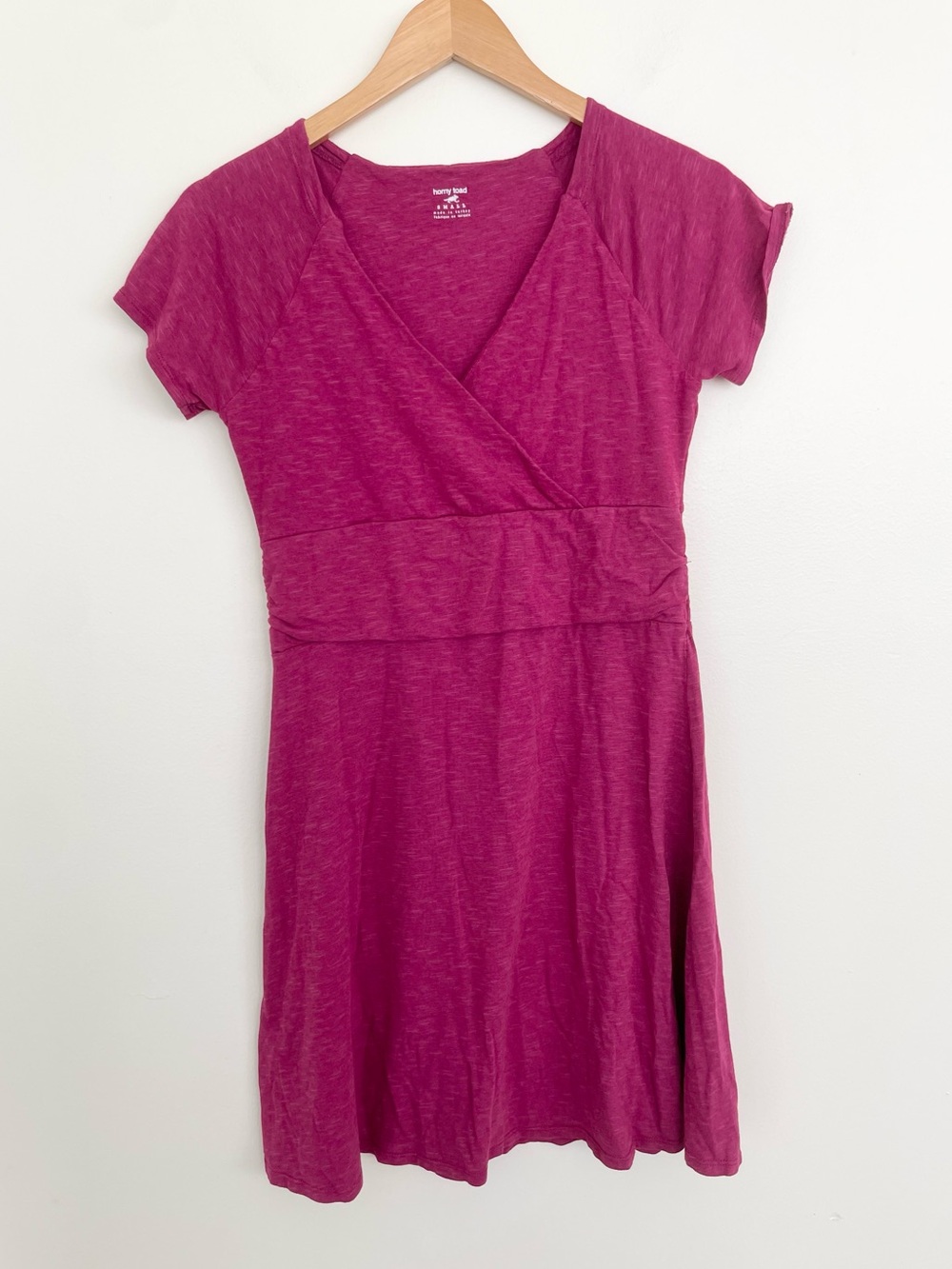 Horny Toad Toad & Co Magenta Chaka Dress S Small Vneck Fit & Flare Outdoors